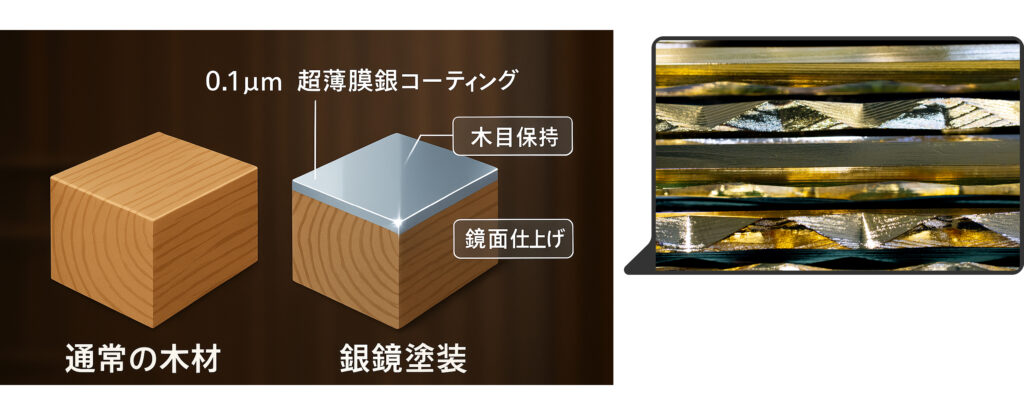 木目を残したまま鏡面仕上げ